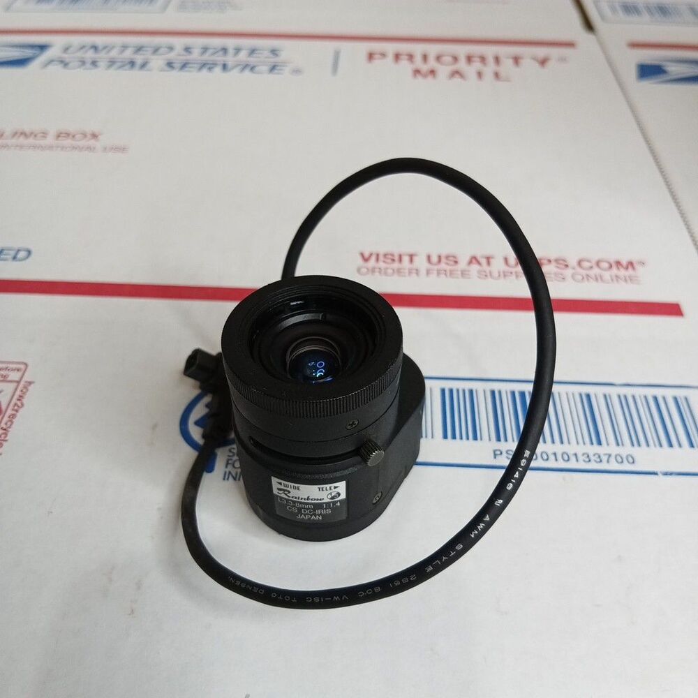 Rainbow L3 3-8mm 1:1.4 "C" Mount CCTV Lens with Wide & Tele Settings CS  DC Iris